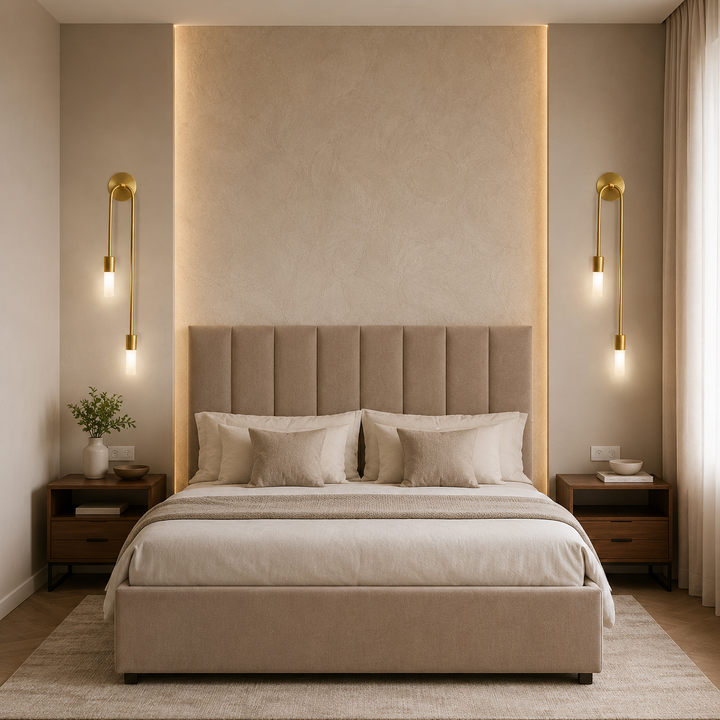Gouden Metalen Wandlamp Cilindrisch Dubbel
