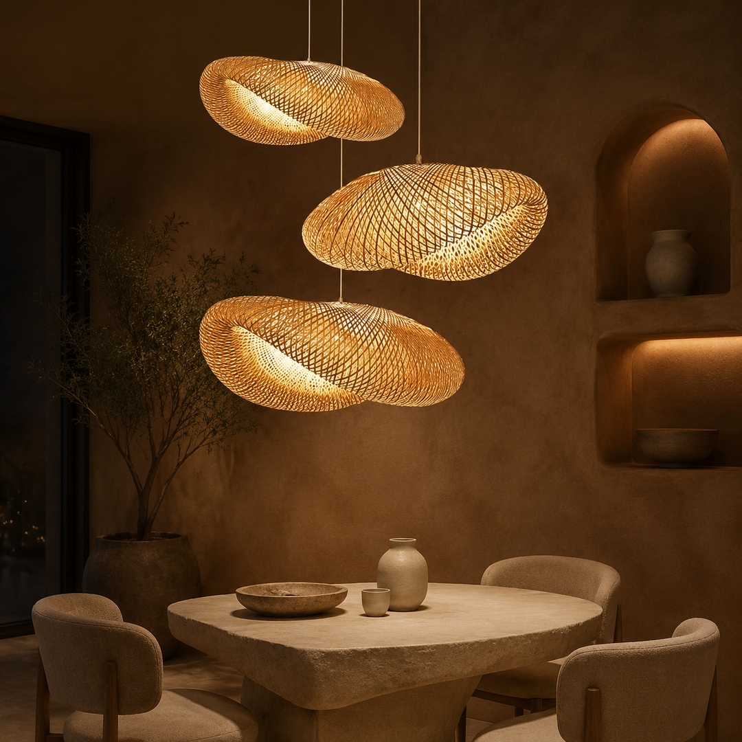 Rotan Gevlochten Hanglamp Onregelmatige Vorm