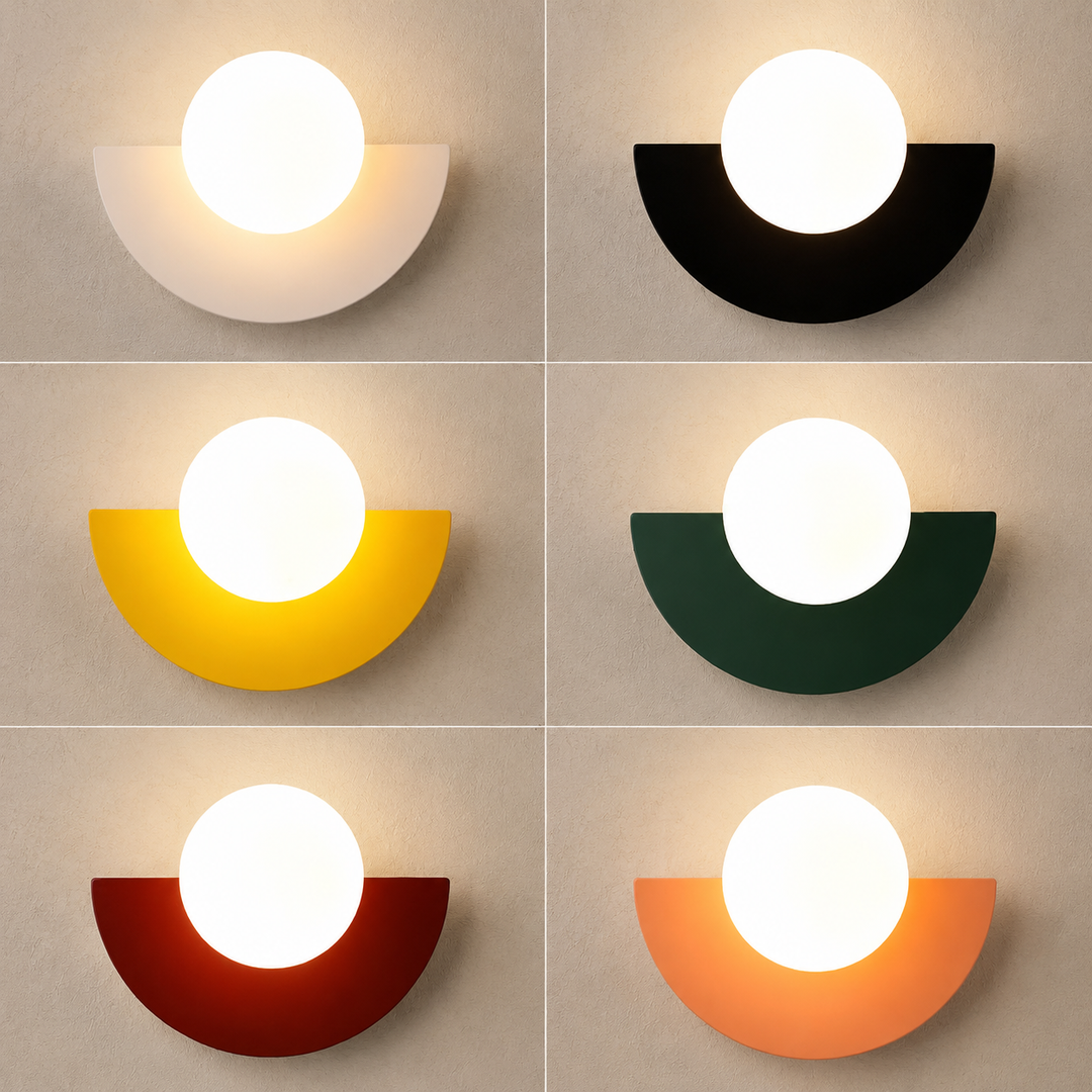Kleurrijke Wandlamp Ronde Glazen Bol