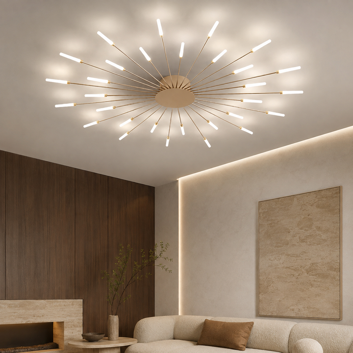 Zwarte Sputnik Plafondlamp Lineaire Buizen