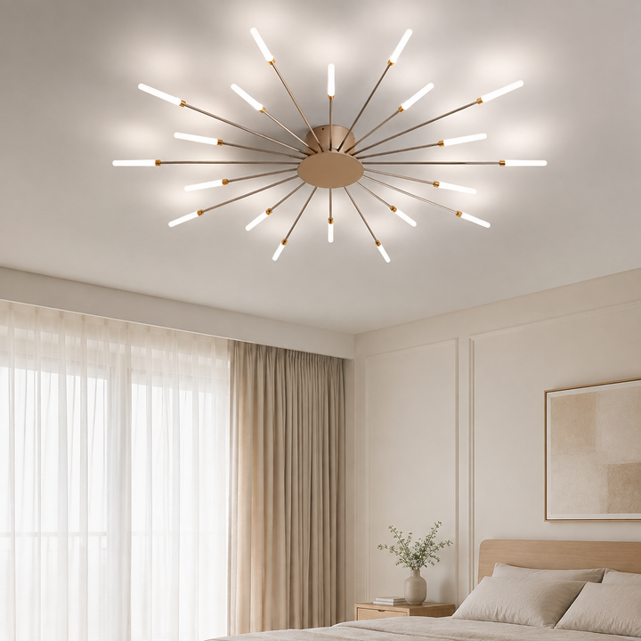 Zwarte Sputnik Plafondlamp Lineaire Buizen