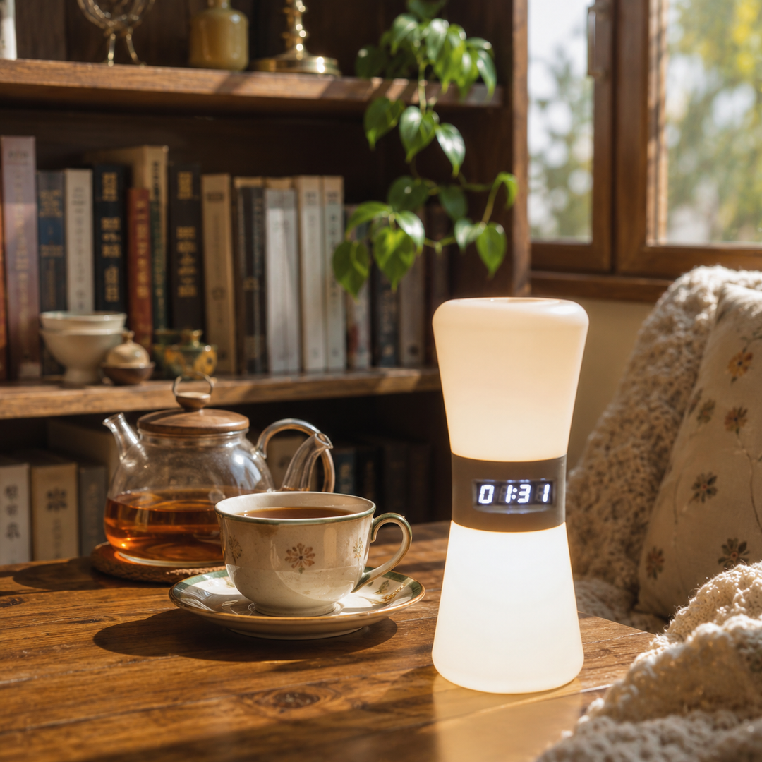 Kleine Witte Tafellamp Countdown Zandloper