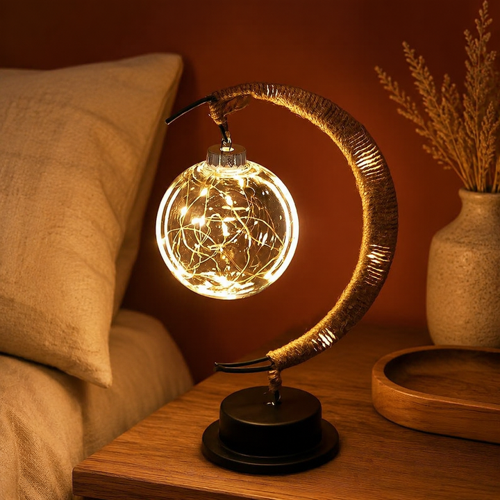 Sfeervolle Glazen LED Tafellamp Maandesign