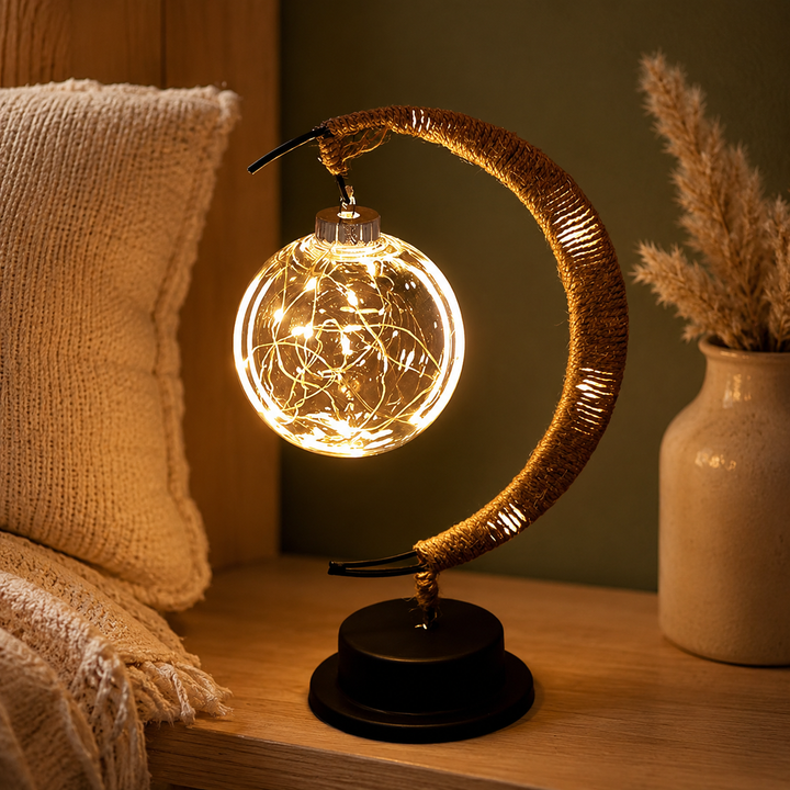 Sfeervolle Glazen LED Tafellamp Maandesign