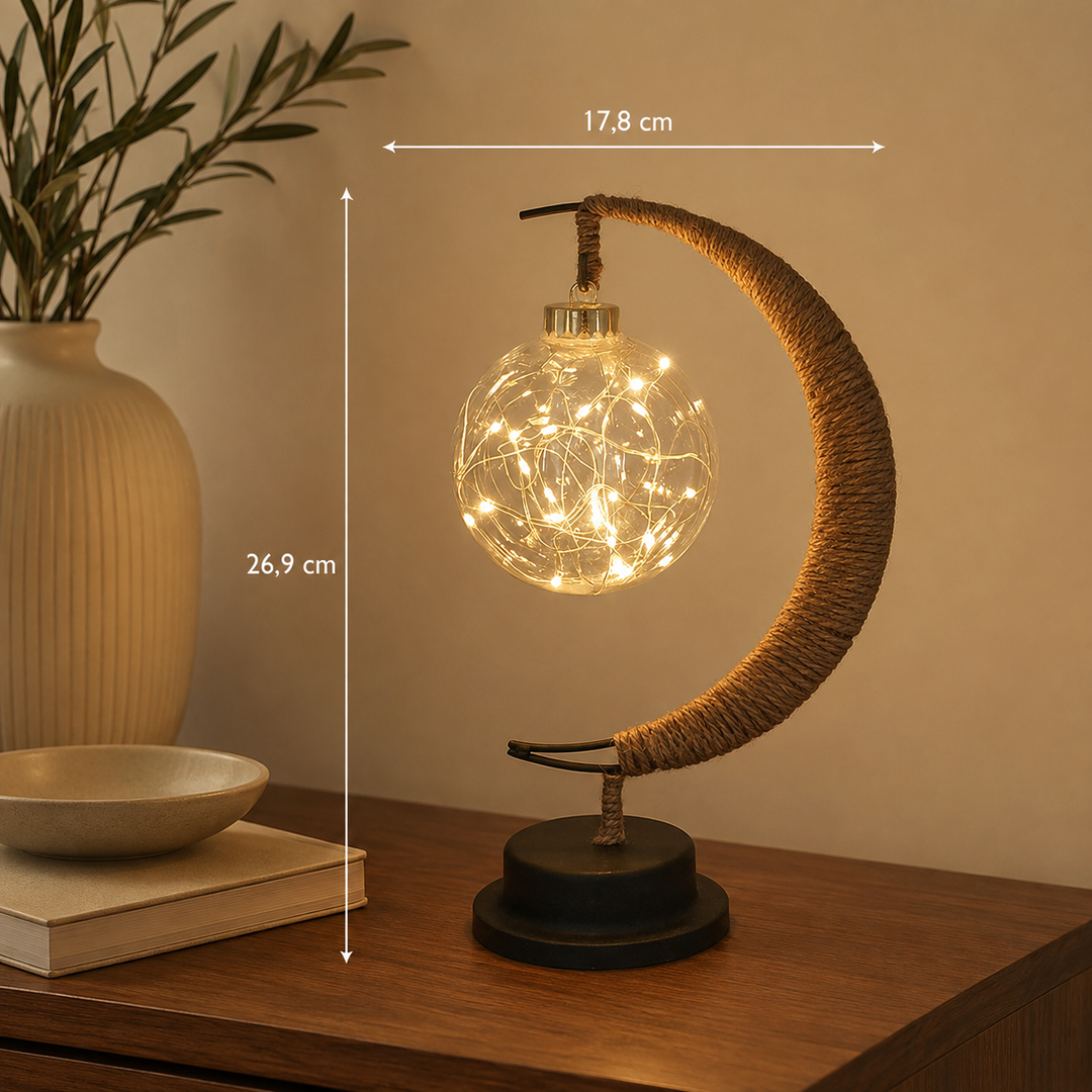 Sfeervolle Glazen LED Tafellamp Maandesign