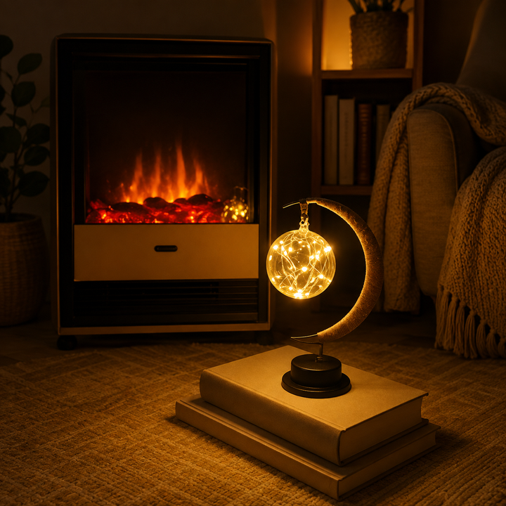 Sfeervolle Glazen LED Tafellamp Maandesign