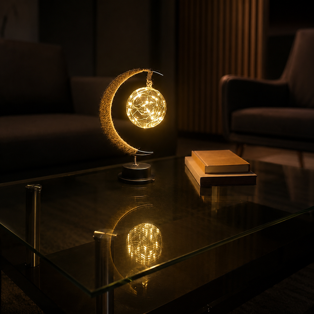 Sfeervolle Glazen LED Tafellamp Maandesign