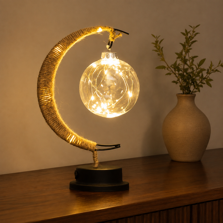 Sfeervolle Glazen LED Tafellamp Maandesign