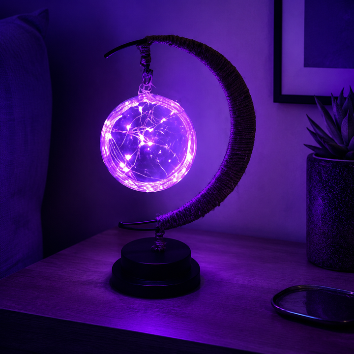 Sfeervolle Glazen LED Tafellamp Maandesign