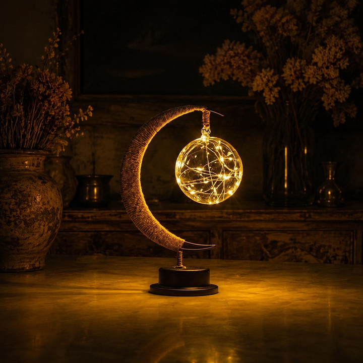 Sfeervolle Glazen LED Tafellamp Maandesign