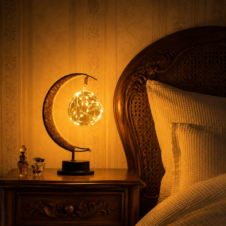 Sfeervolle Glazen LED Tafellamp Maandesign