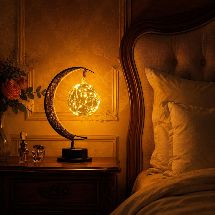 Sfeervolle Glazen LED Tafellamp Maandesign