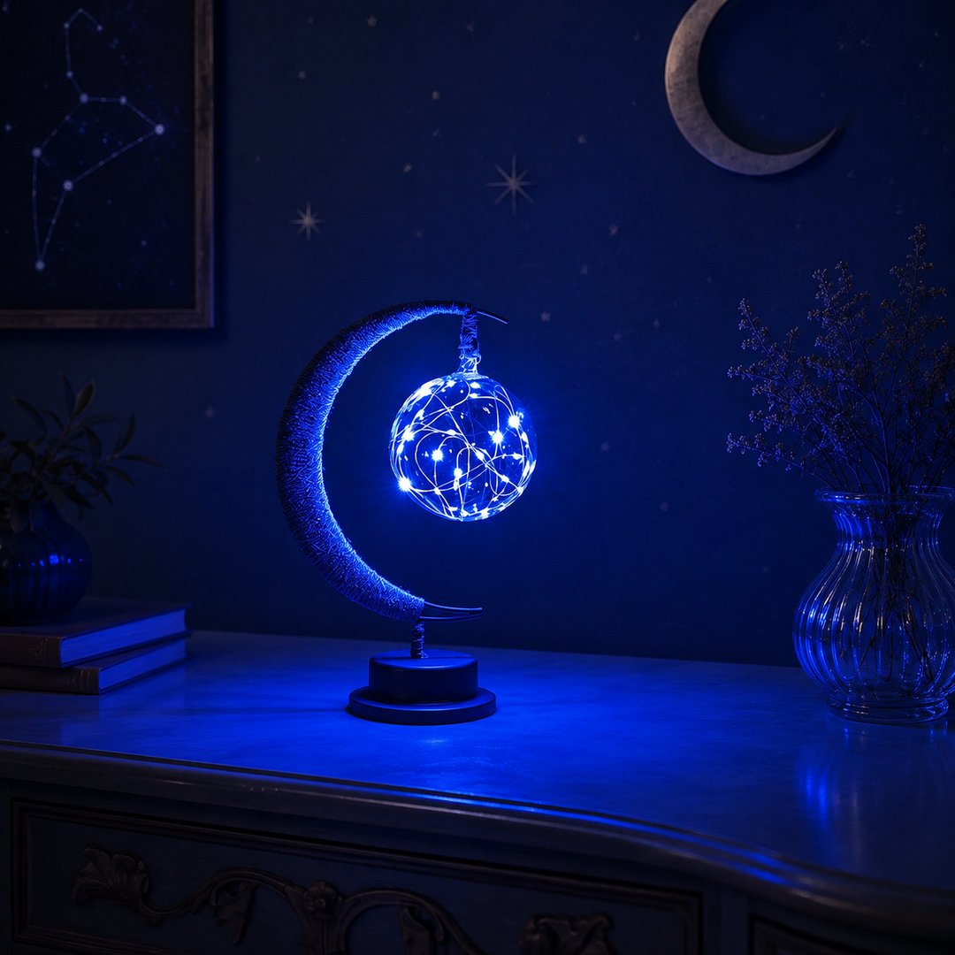 Sfeervolle Glazen LED Tafellamp Maandesign