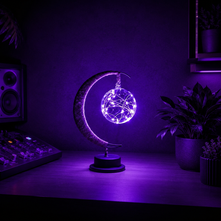 Sfeervolle Glazen LED Tafellamp Maandesign