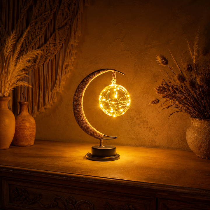 Sfeervolle Glazen LED Tafellamp Maandesign