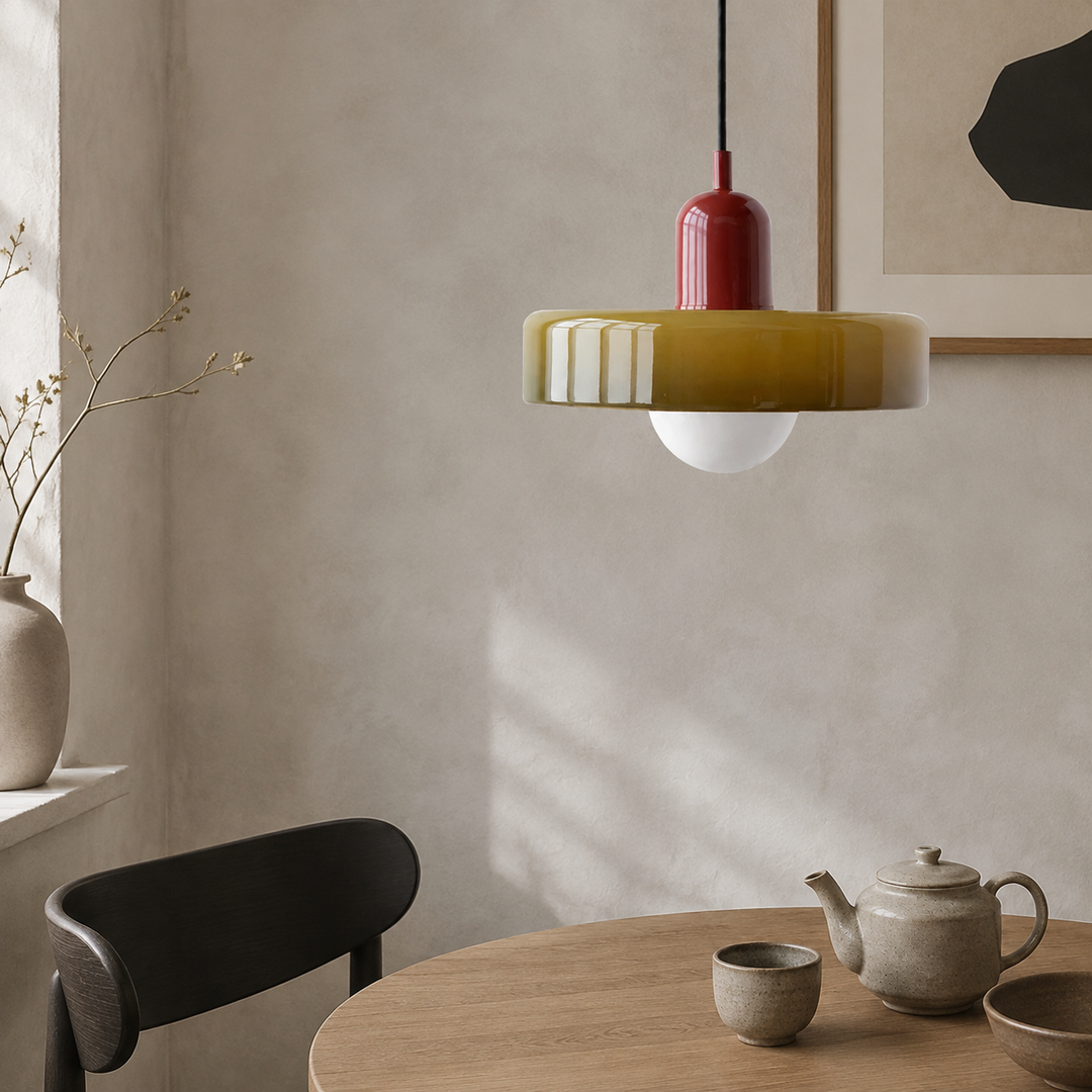 Moderne Hanglamp Kleurrijke Glazen Kap