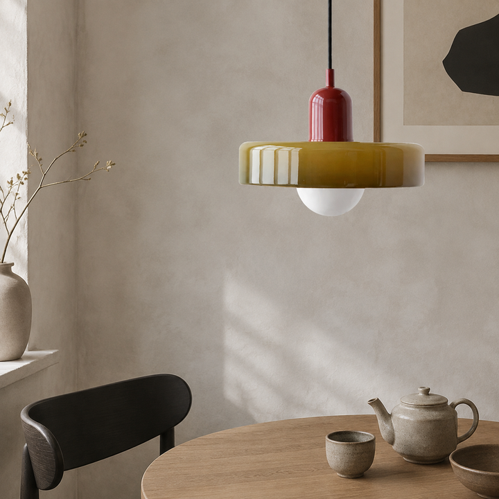 Moderne Hanglamp Kleurrijke Glazen Kap