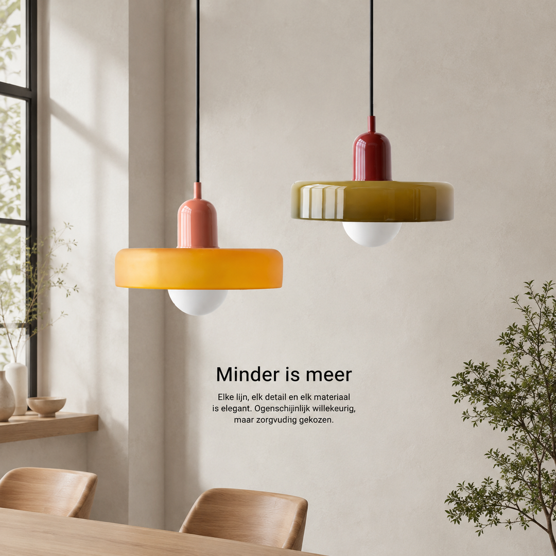 Moderne Hanglamp Kleurrijke Glazen Kap
