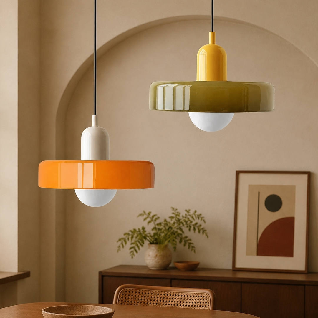 Moderne Hanglamp Kleurrijke Glazen Kap