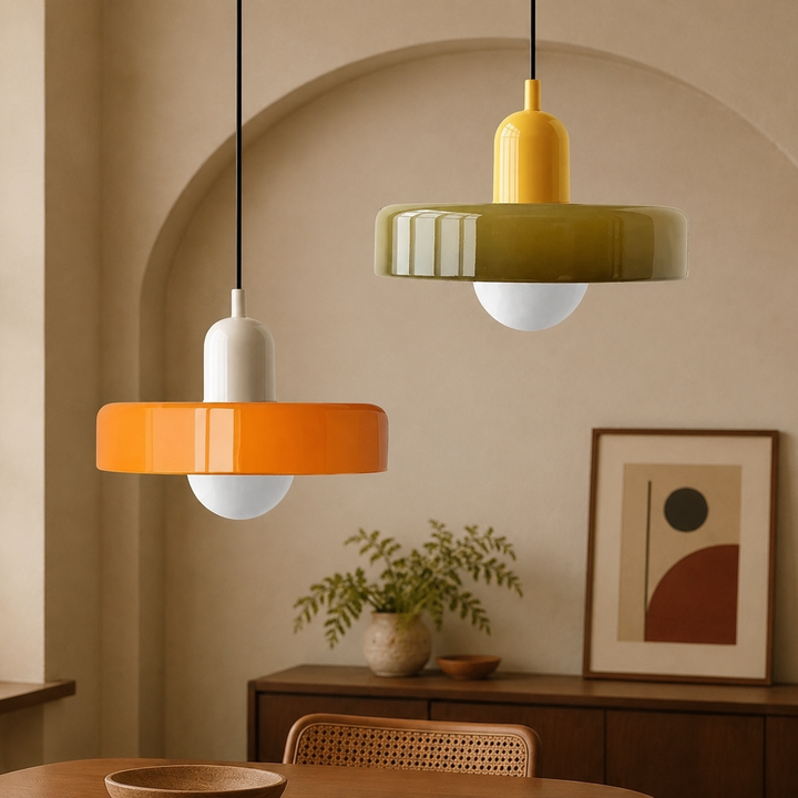 Moderne Hanglamp Kleurrijke Glazen Kap