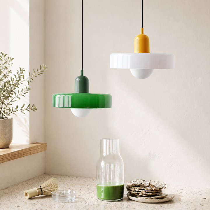 Moderne Hanglamp Kleurrijke Glazen Kap