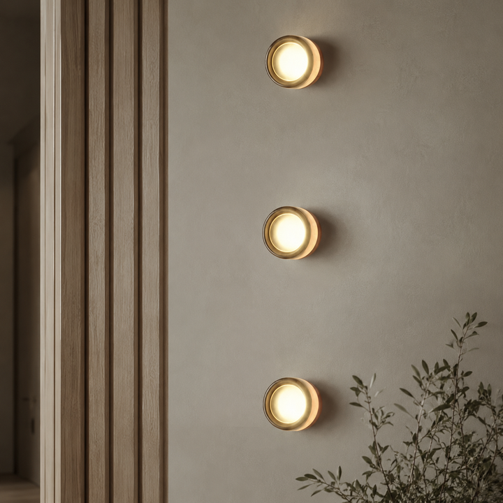 Ronde Goud Metalen Wandlamp Modern