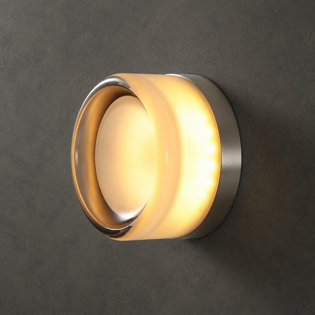 Ronde Goud Metalen Wandlamp Modern