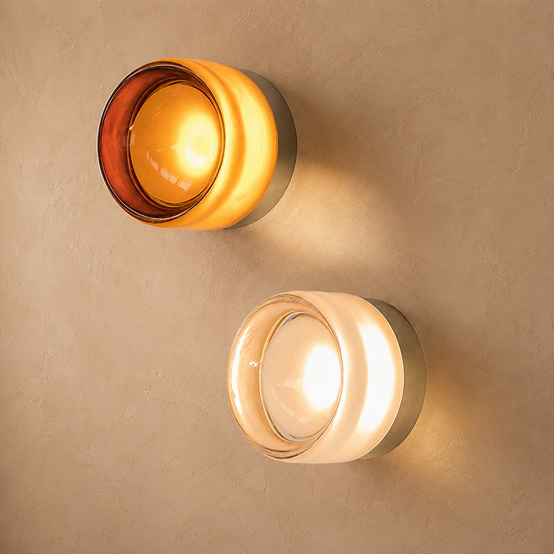 Ronde Goud Metalen Wandlamp Modern