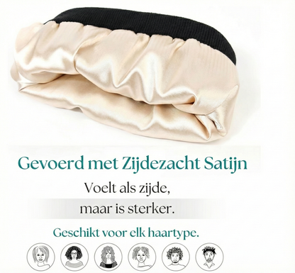 The Satin Shield Beanie - Satijn gevoerde muts tegen pluizig haar