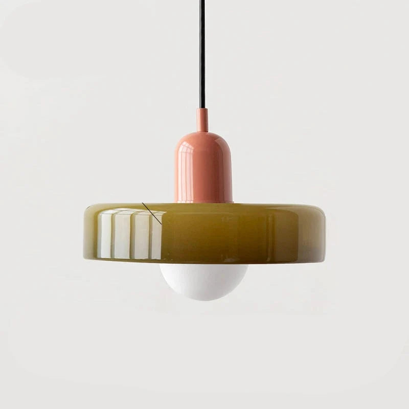 Moderne Hanglamp Kleurrijke Glazen Kap