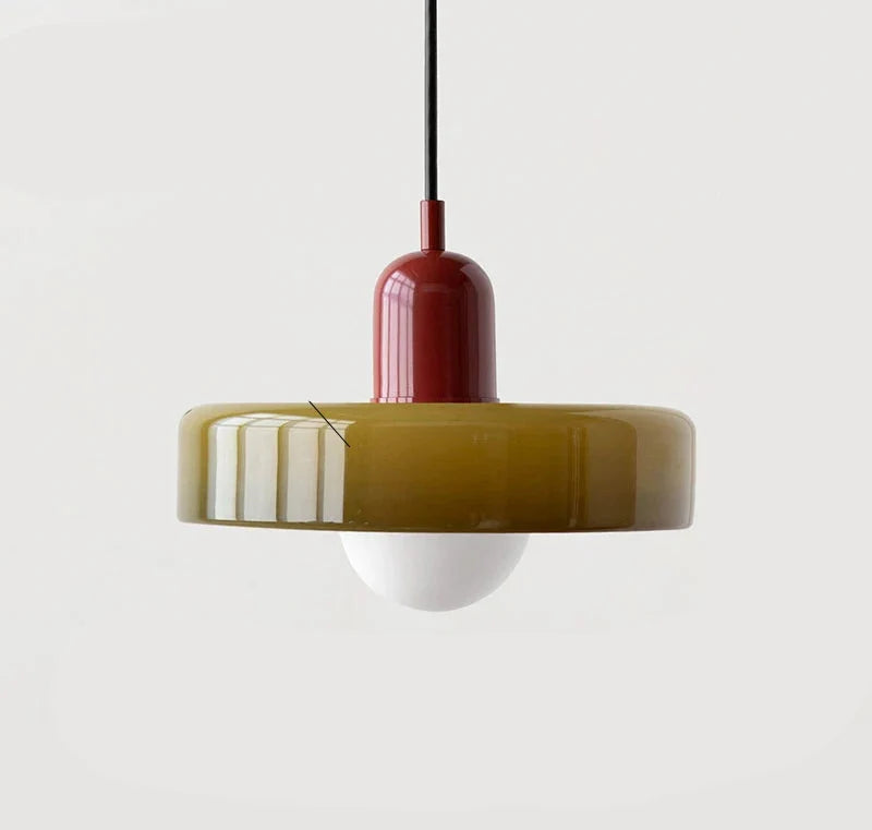 Moderne Hanglamp Kleurrijke Glazen Kap