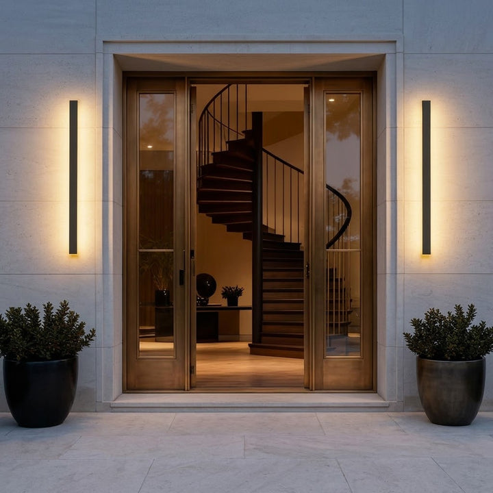 Buiten Strip Wandlamp Zwart Lineair LED Geïntegreerd