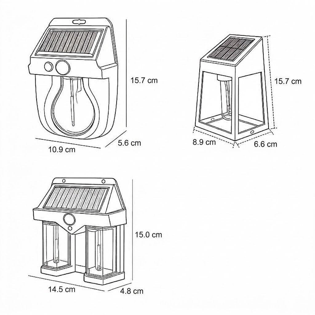 Wandgemonteerde Solar Lantaarn Wolfraam Bewegingssensor