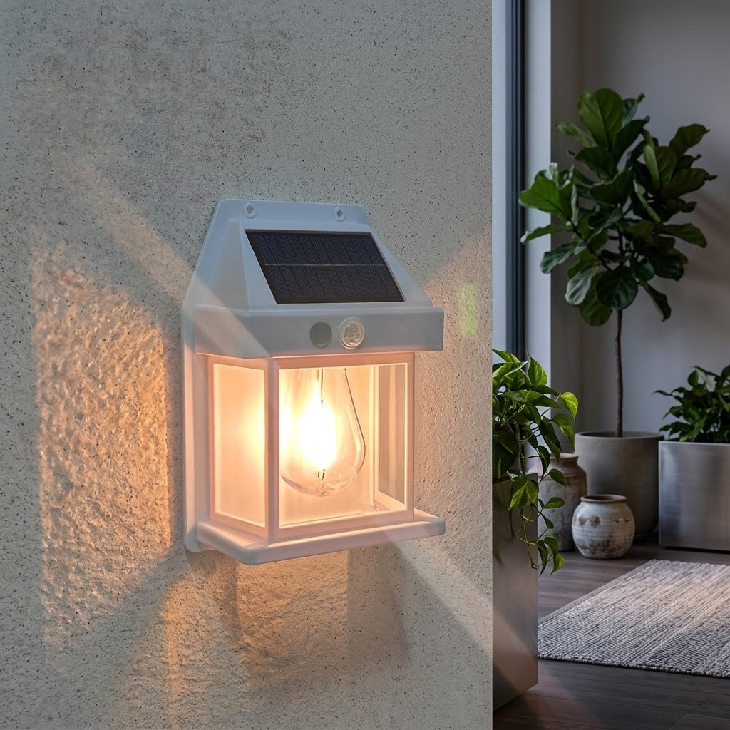 Wandgemonteerde Solar Lantaarn Wolfraam Bewegingssensor