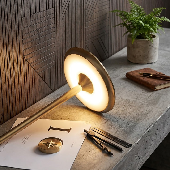 Verchroomde Metalen Slanke Draadloze UFO Alien Tafellamp