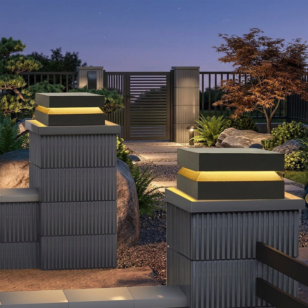 Solar Buitenverlichting Deck Modern Vierkant Waterdicht Zwart
