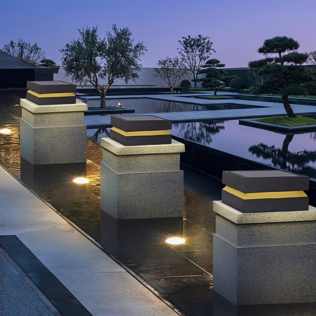 Solar Buitenverlichting Deck Modern Vierkant Waterdicht Zwart