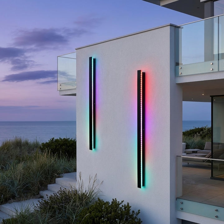 Buiten Strip Wandlamp Zwart Lineair LED Geïntegreerd