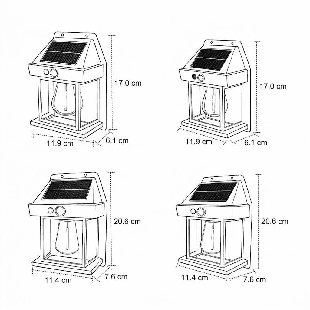 Wandgemonteerde Solar Lantaarn Wolfraam Bewegingssensor