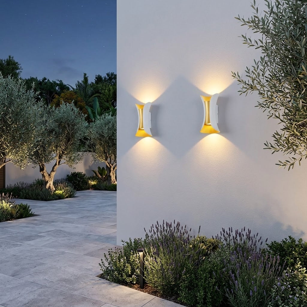 Op- en Neerwaartse Wandlamp Modern Gebogen LED Waterdicht