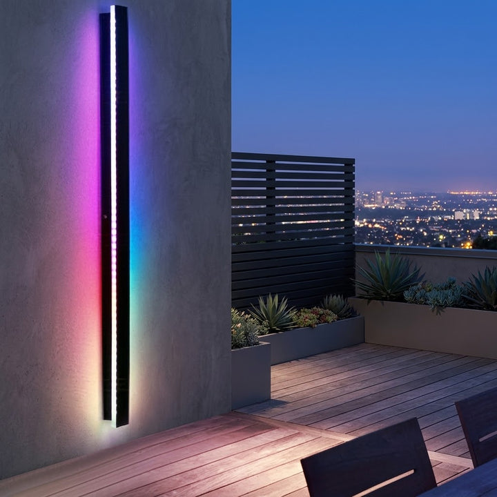 Buiten Strip Wandlamp Zwart Lineair LED Geïntegreerd