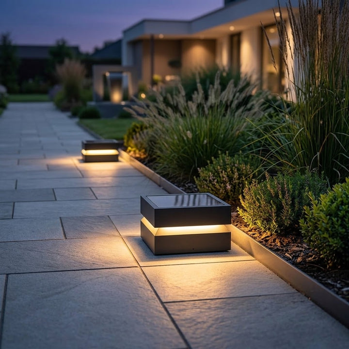 Solar Buitenverlichting Deck Modern Vierkant Waterdicht Zwart