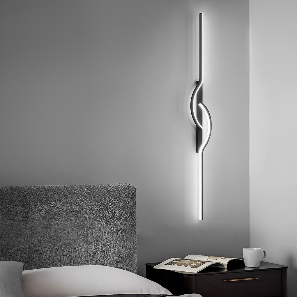 Modern Linear Wall Sconce Creative Black Aluminum Lamp
