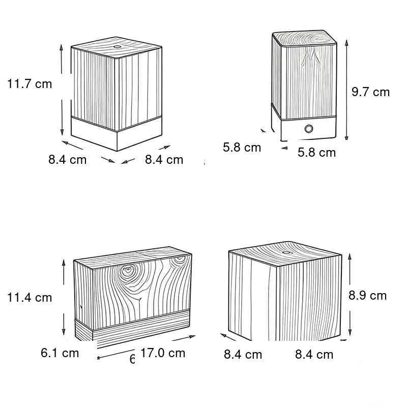 Vierkante Houten Lamp Modern LED Kubus Houtnerf