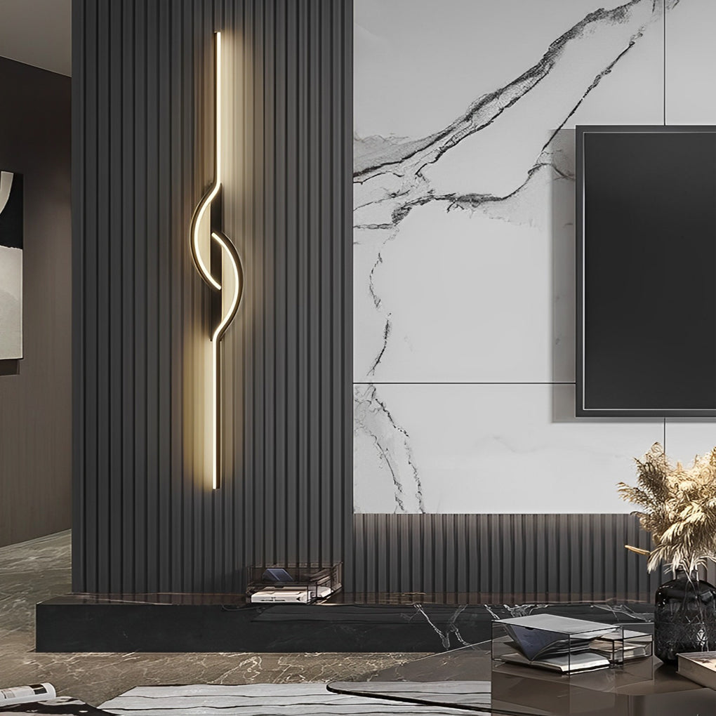 Modern Linear Wall Sconce Creative Black Aluminum Lamp