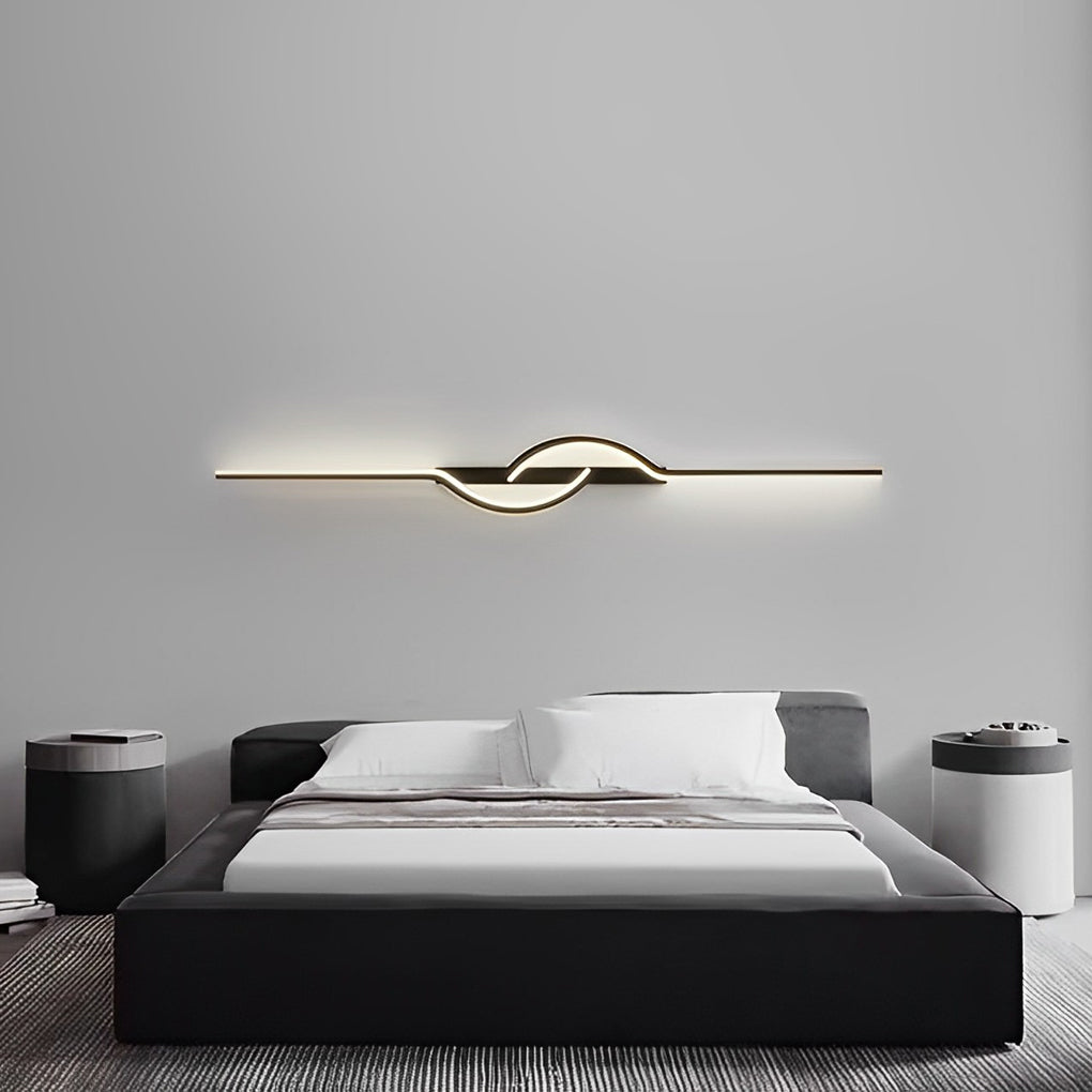 Modern Linear Wall Sconce Creative Black Aluminum Lamp