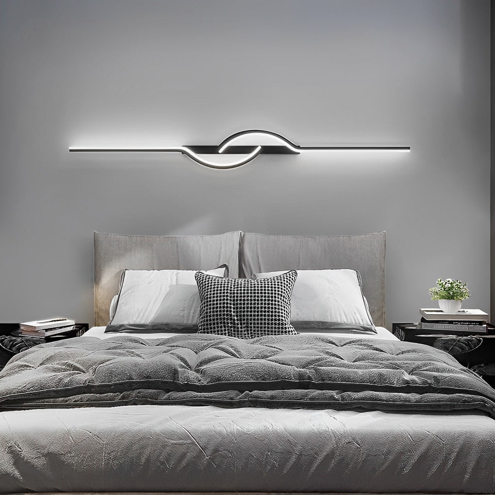 Modern Linear Wall Sconce Creative Black Aluminum Lamp