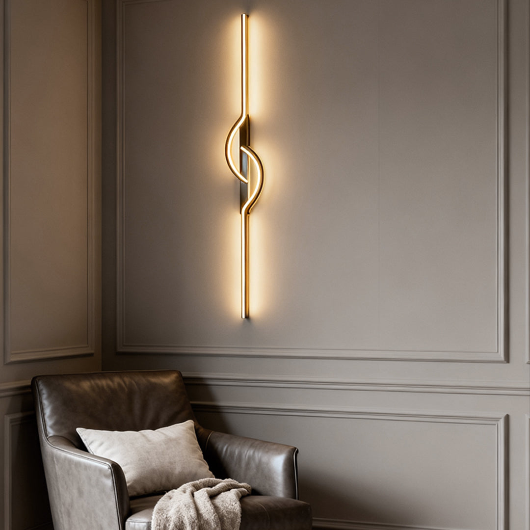Modern Linear Wall Sconce Creative Black Aluminum Lamp