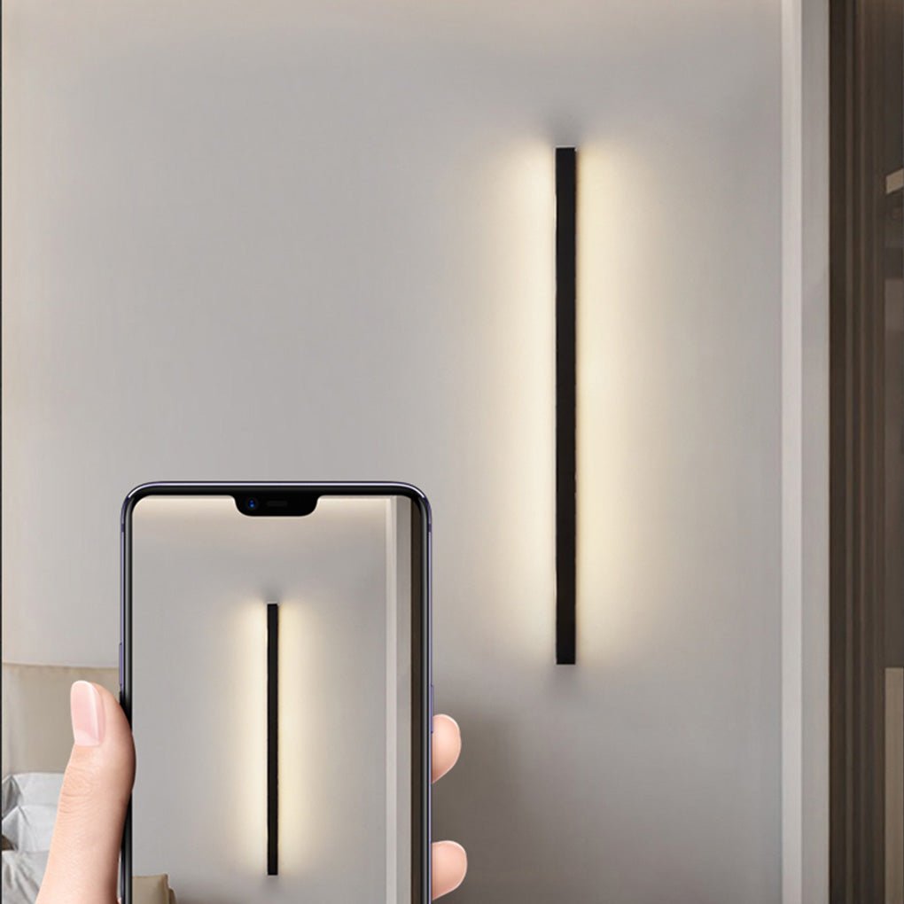 Modern Linear Wall Sconce Black Aluminum Ambient Lamp