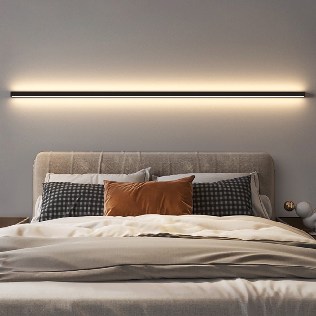 Modern Linear Wall Sconce Black Aluminum Ambient Lamp